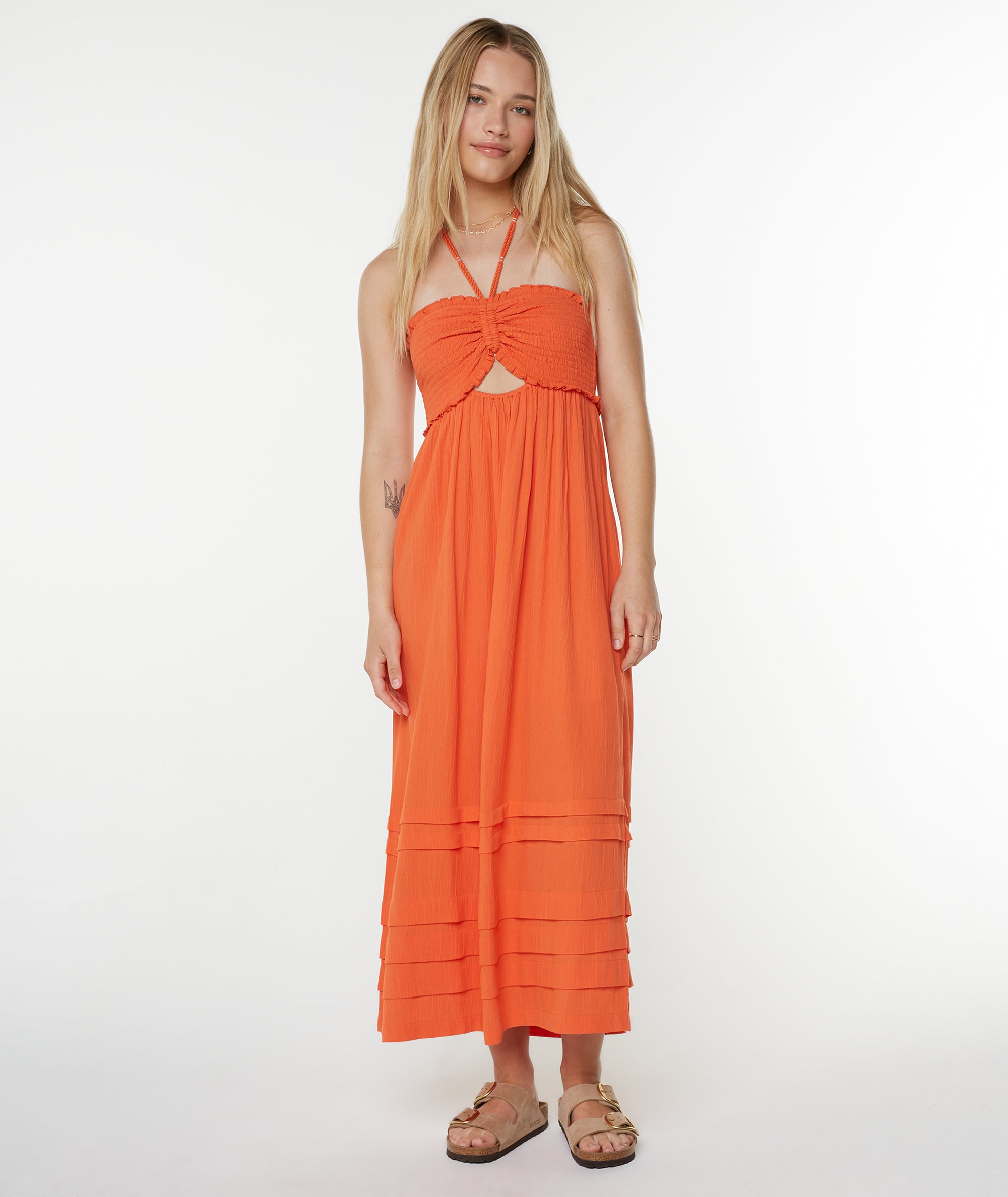 Saltwater Sweetness Midi Dress - Tigerlily Solid - Roxy