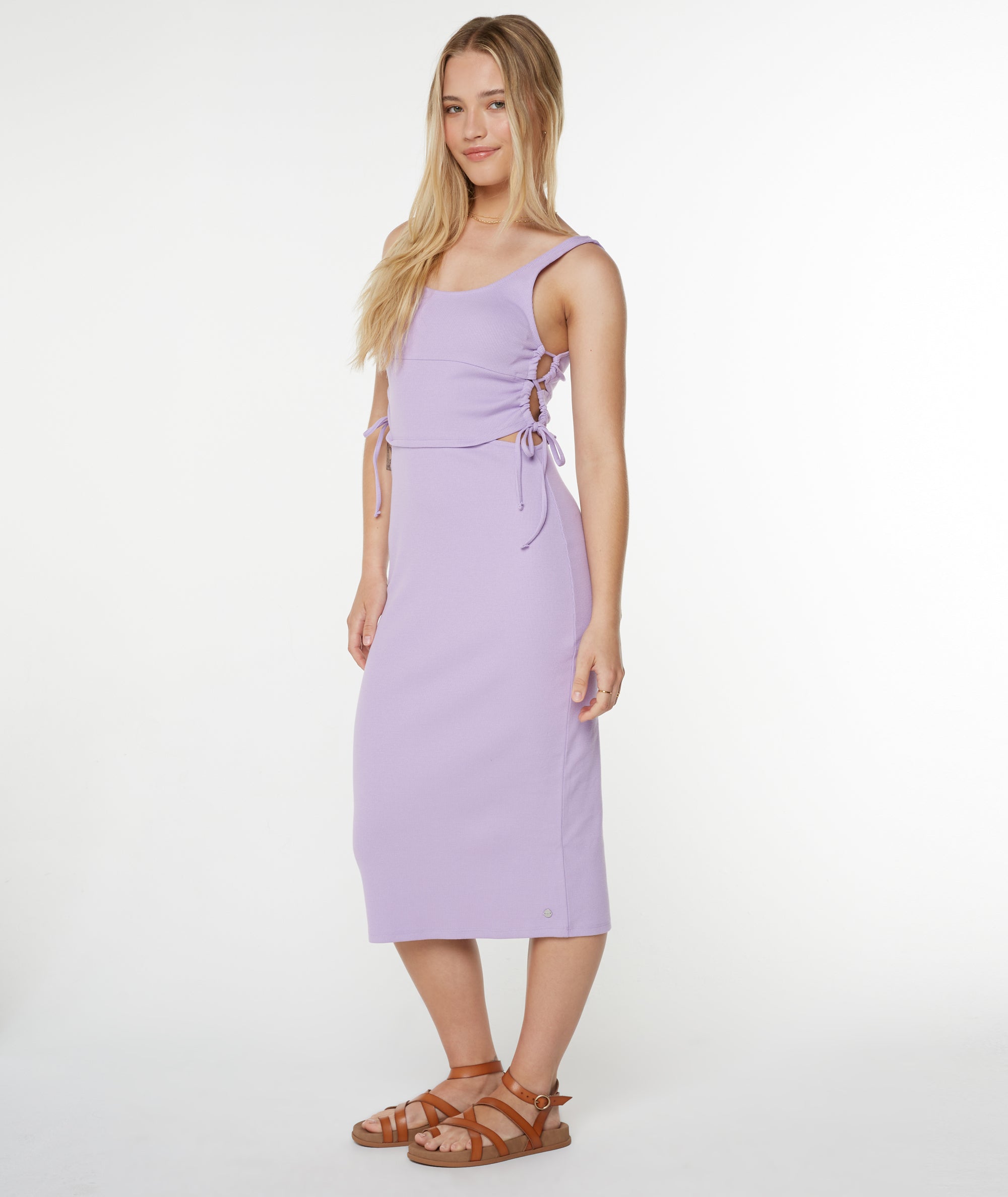 lavender midi bodycon dress Roxy Surf Stoked Midi Dress