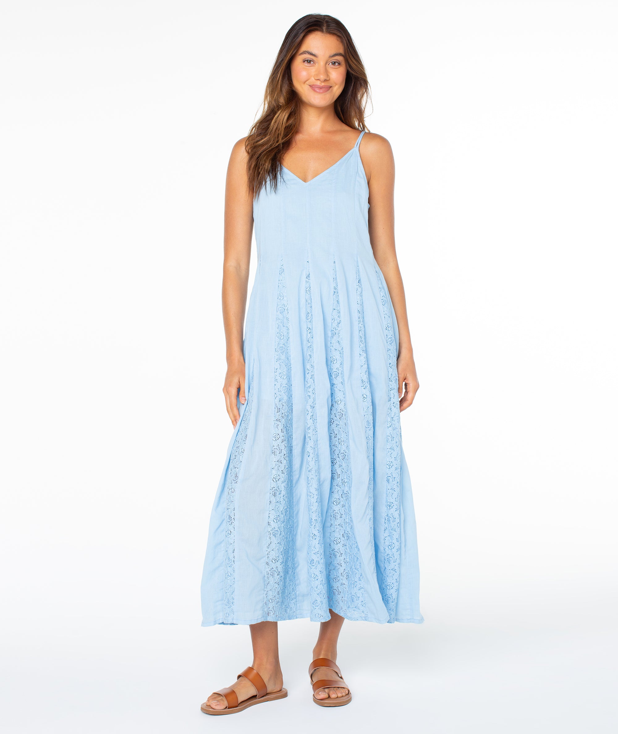 Roxy Women's Jardin Bloom V-Neck Maxi Dress - Airy Blue Roxy Women's Jardin Bloom V-Neck Maxi Dress - Airy Blue