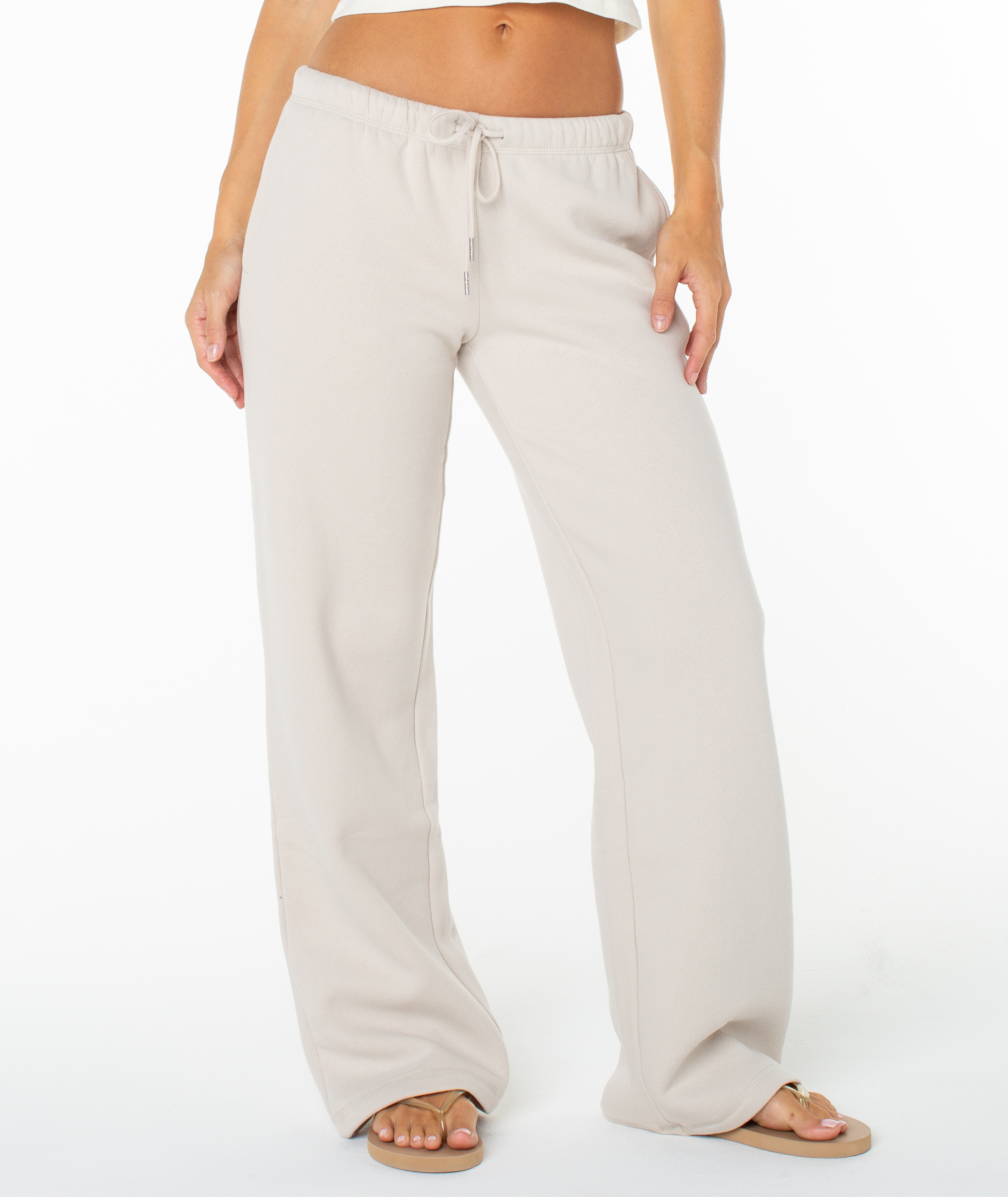 Ariel Wide Leg Pant - Pumice Stone - Roxy