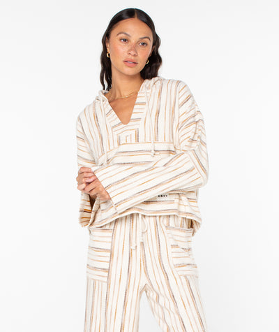 Rich Coast Striped Poncho