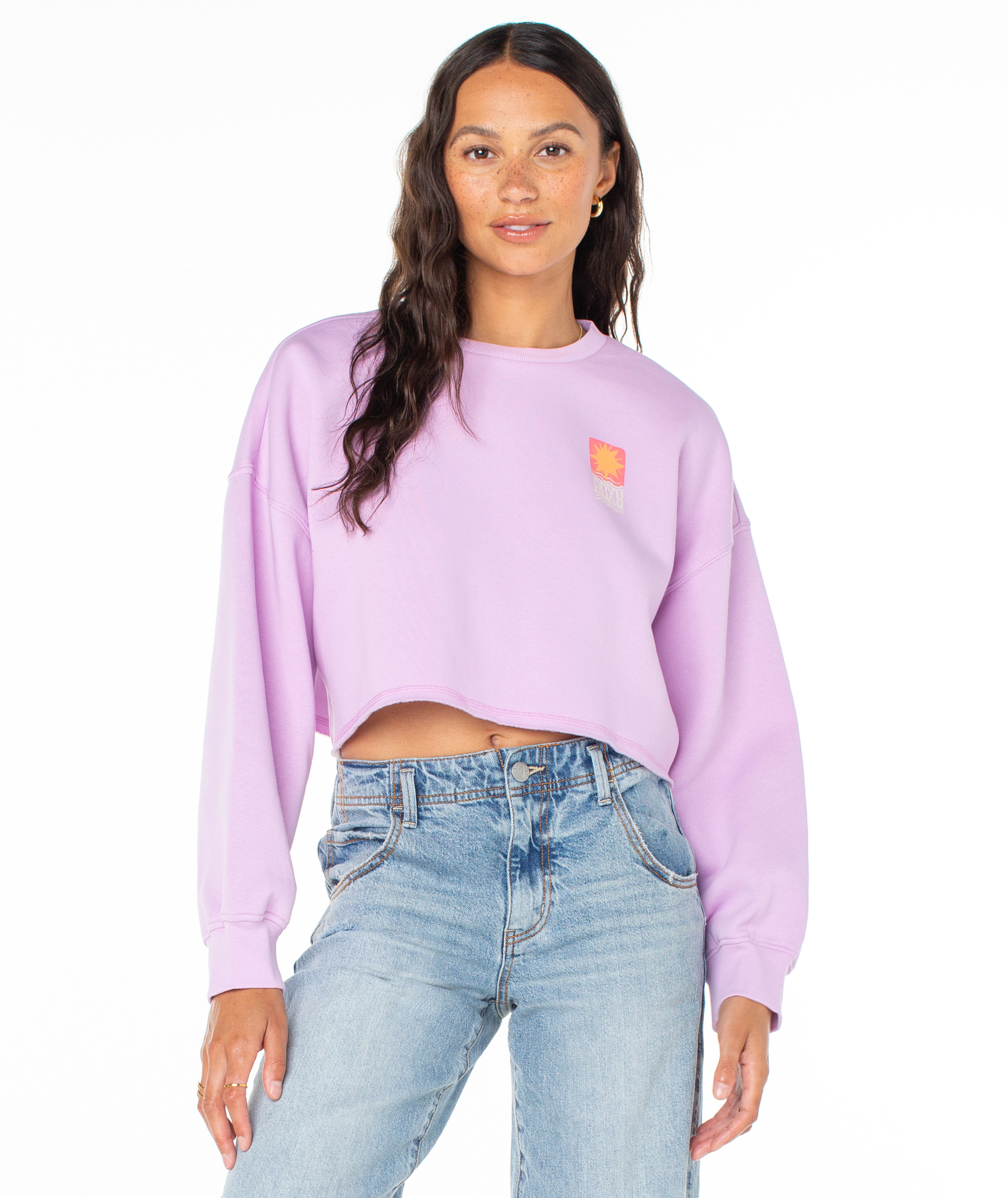 Morning Hike Cropped Crewneck - Roxy