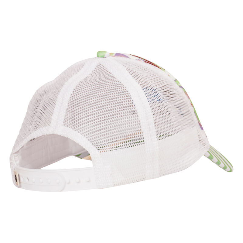 Roxy Girls Honey Coconut Trucker - Bright White Bayside Blooms - Roxy