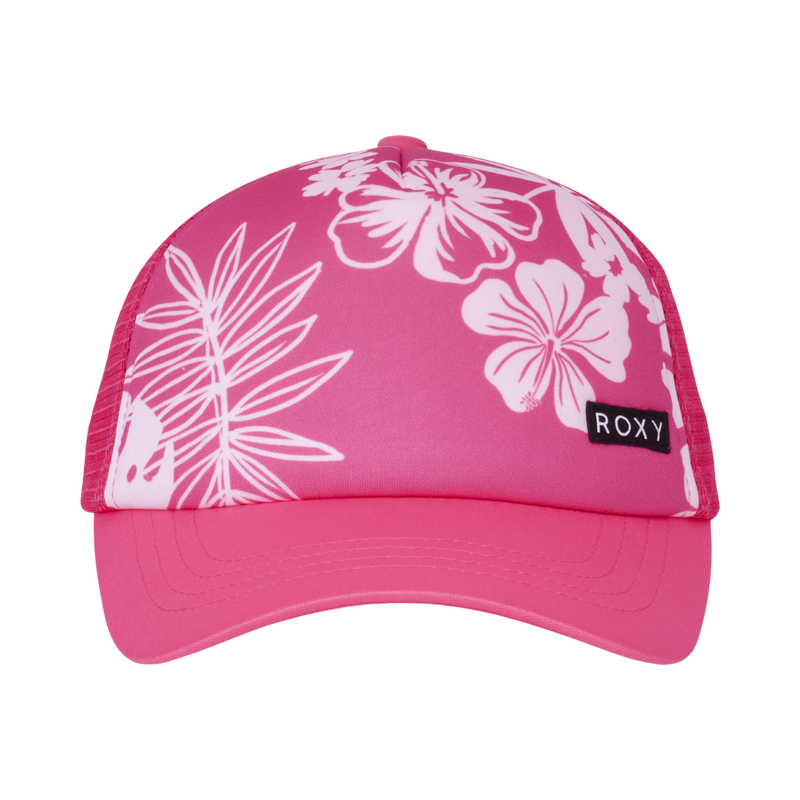 Roxy Girls Honey Coconut Trucker - Shocking Pink Hello Aloha - Roxy