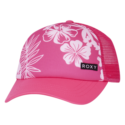 Roxy Girls Honey Coconut Trucker - Shocking Pink Hello Aloha - Roxy