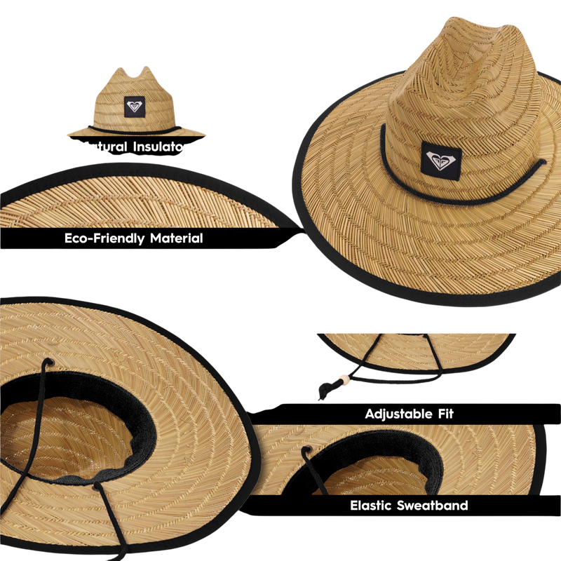 Roxy Girls Tomboy Straw Panama Hat - Black - Roxy