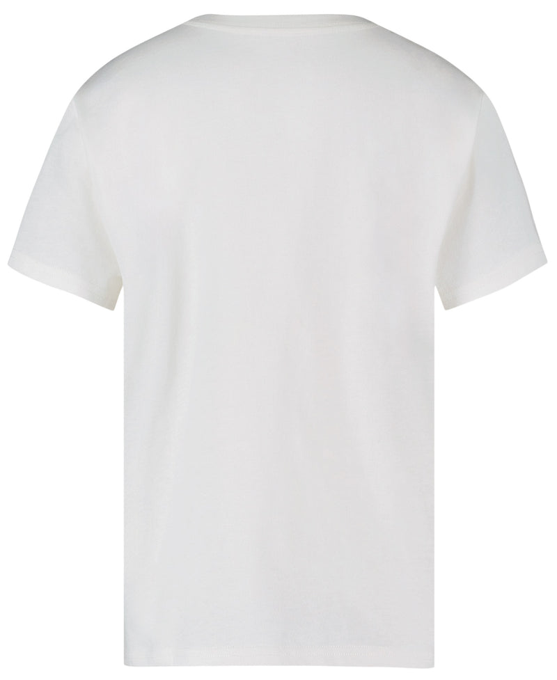 The Roxy Girls' Endless Sunshine Tee, a plain white oversized boyfriend-style t-shirt, is shown from the back on a white background with no visible logos or markings.
