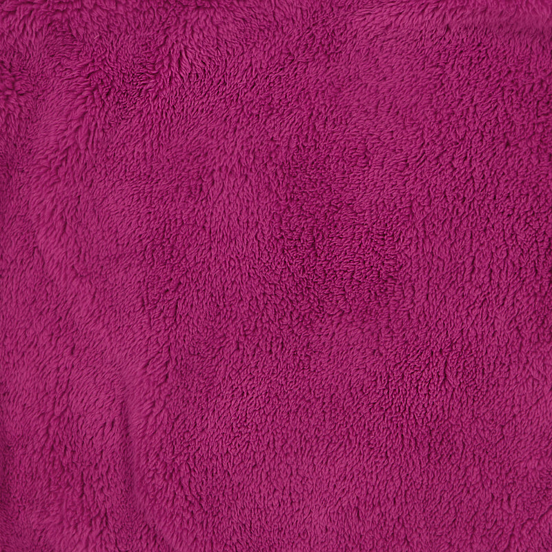 Close-up of deep magenta plush minky fabric on a Roxy Girls’ Minky Hoodie.