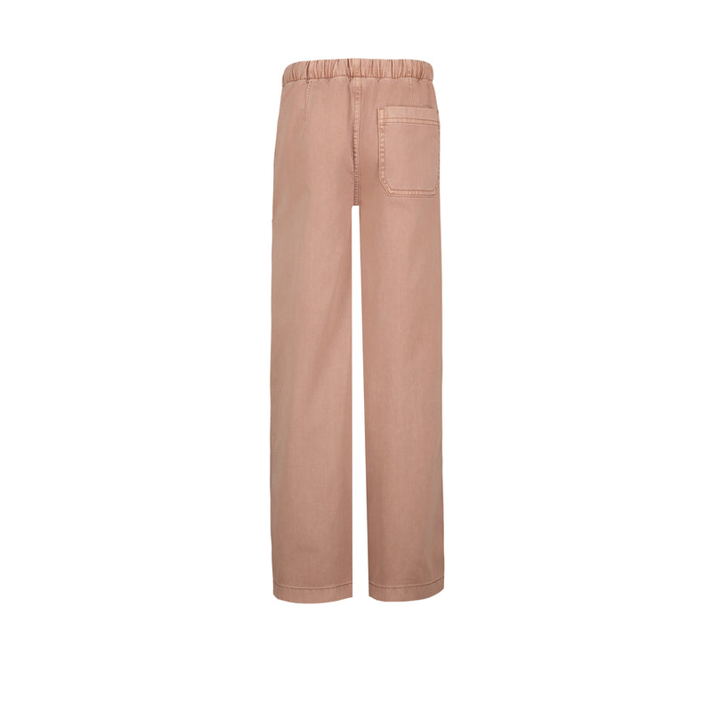 The Roxy Girls’ Precious Cargo Pant in light pink cotton canvas twill features a relaxed straight-leg fit, elastic waistband, and a back patch pocket, shown against a plain white background.