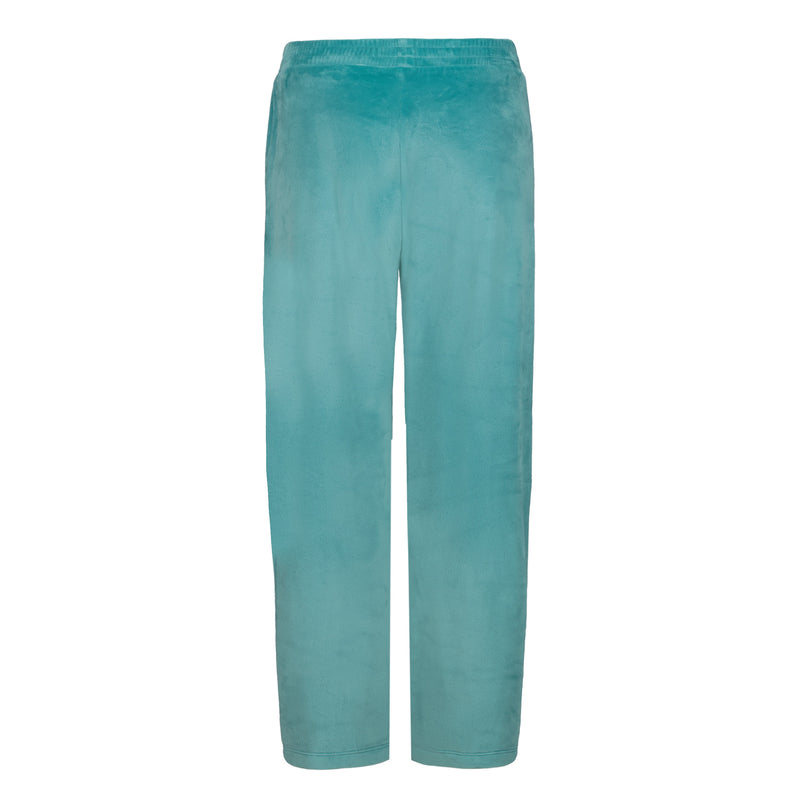 Teal Roxy Girls’ Velour Pant with a relaxed fit and an elastic waistband.