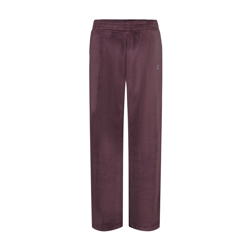 Girls’ Velour Pant in deep purple velour with a relaxed, wide-leg silhouette and an elastic waistband.