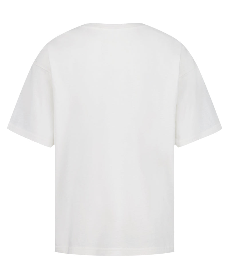 The Roxy Girls' Sun-Kissed Oversized Tee is a plain white short-sleeve cotton jersey T-shirt shown from the back on a white background, featuring a simple, classic design with no visible logos, patterns, or decorations.