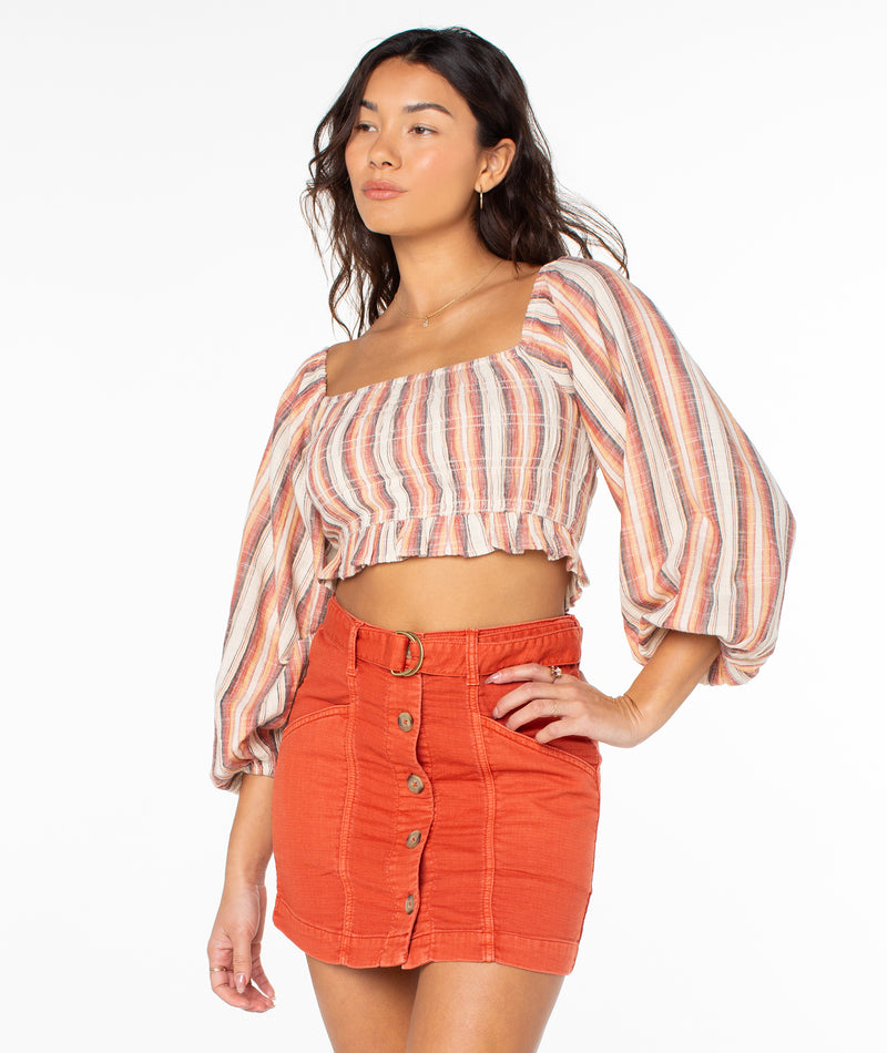 Sorrento Shores Top - Parchment - Roxy