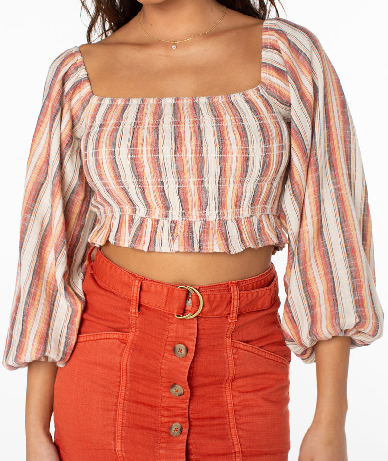 Sorrento Shores Top - Parchment - Roxy