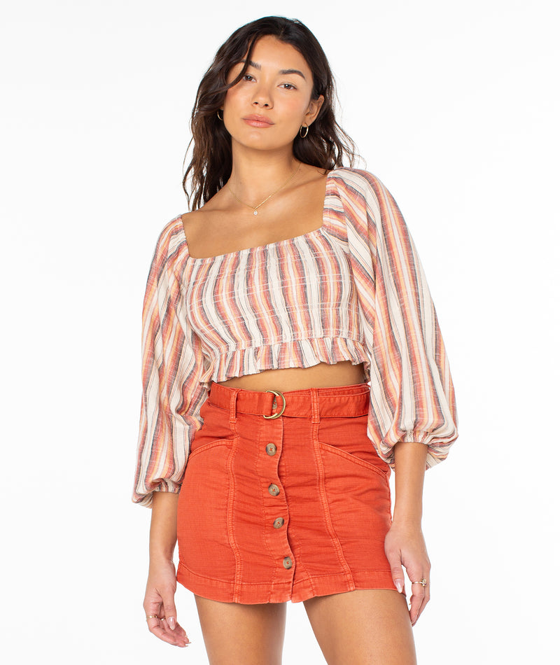 Sorrento Shores Top - Parchment - Roxy