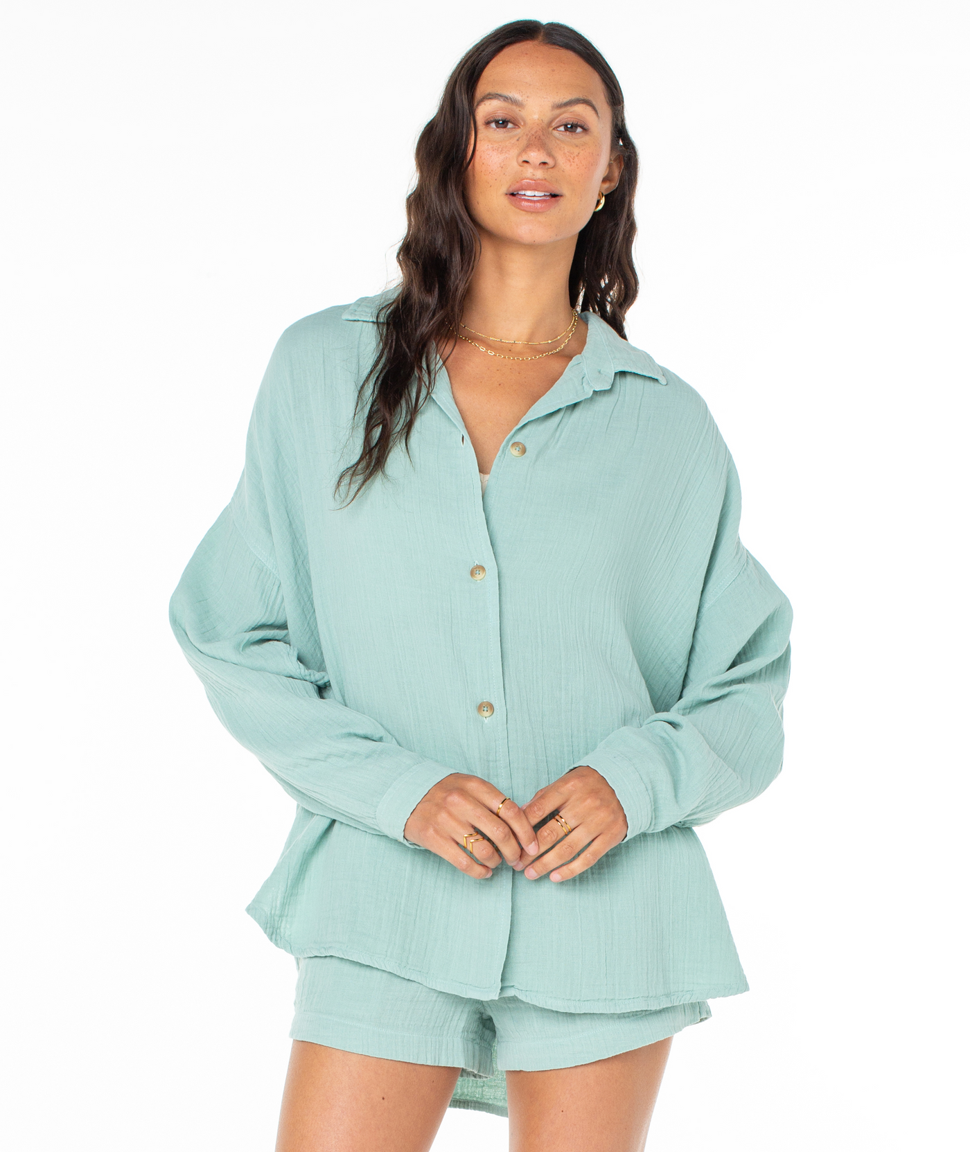 Morning Time Woven Top - Roxy