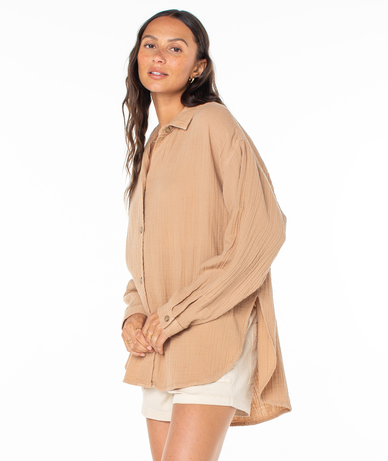 Morning Time Woven Top - Roxy