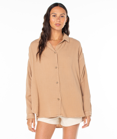 Morning Time Woven Top - Roxy