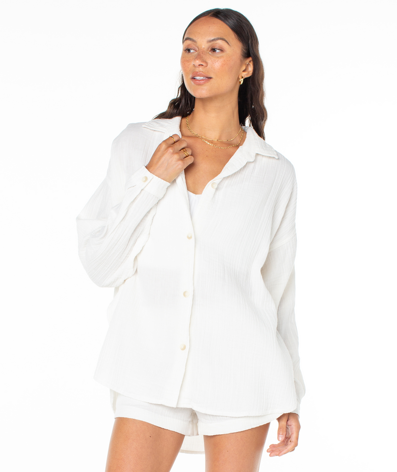 Morning Time Woven Top - Roxy