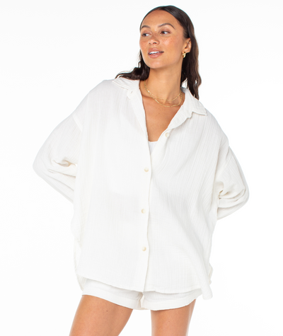 Morning Time Woven Top - Roxy