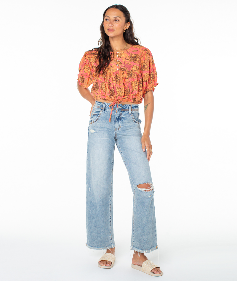 Sunkissed Wave Woven Top - Roxy