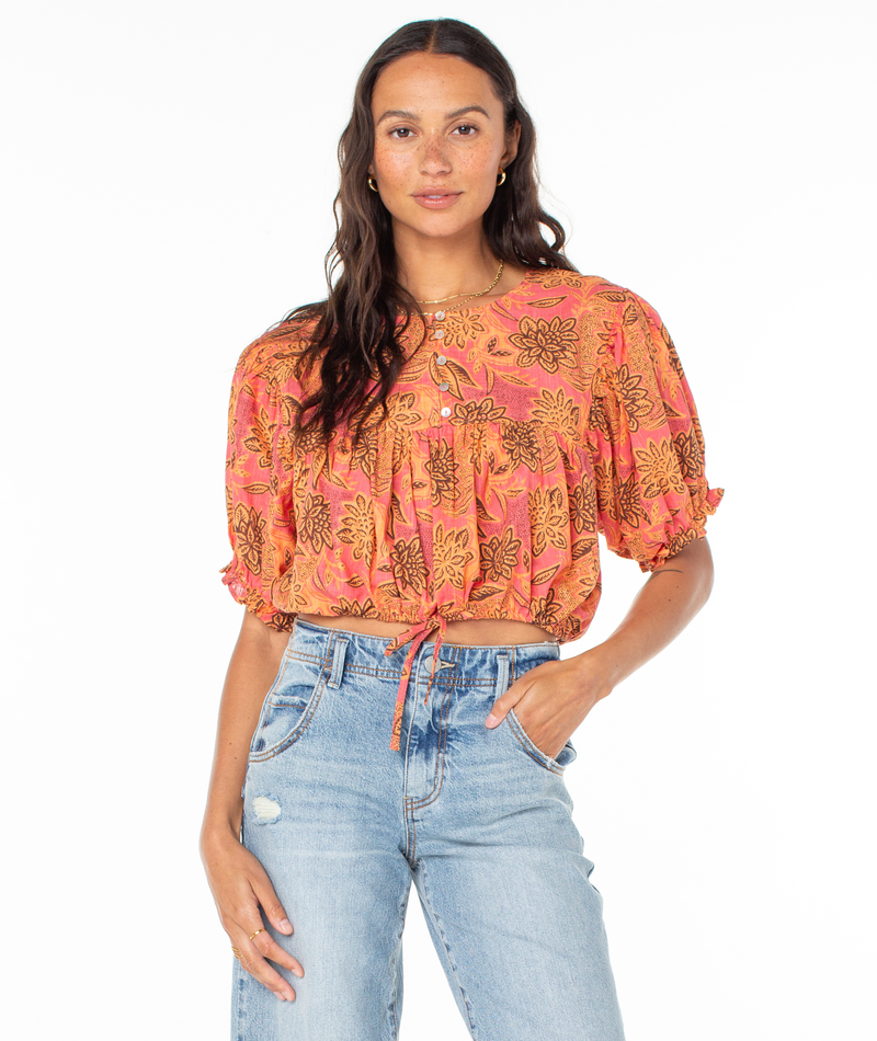Sunkissed Wave Woven Top - Roxy