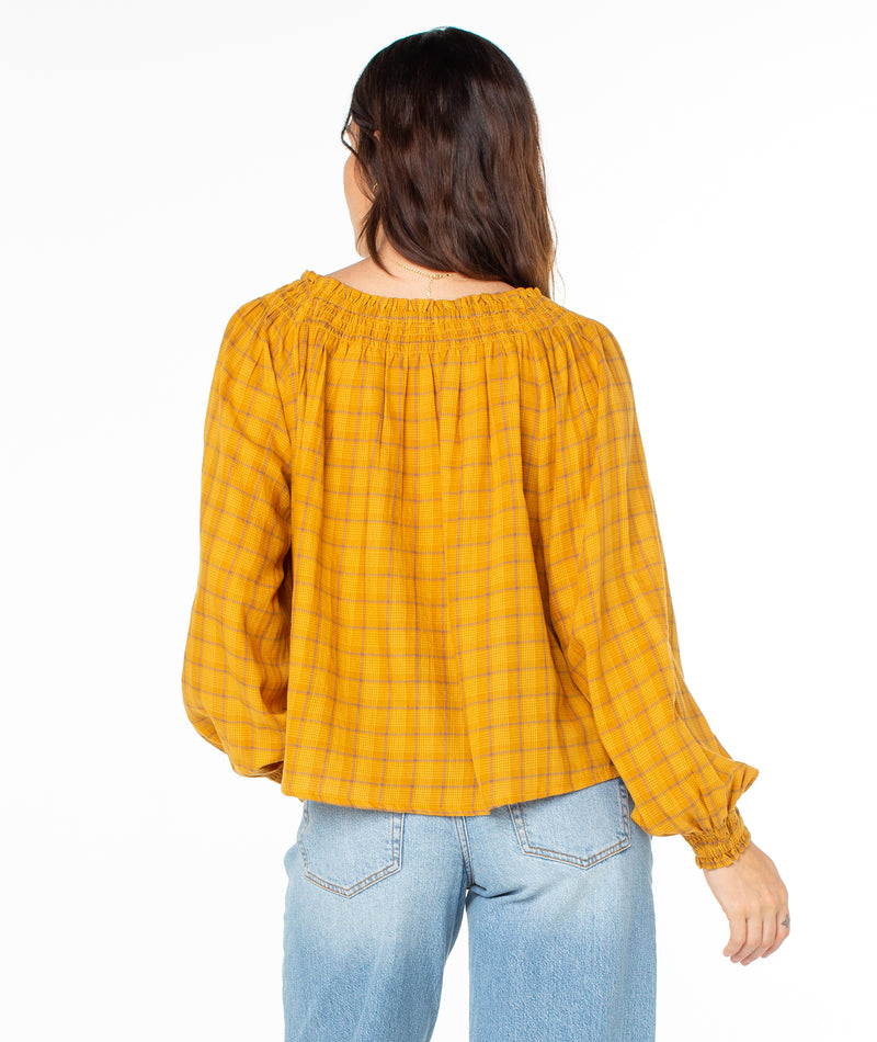 Atlas Sound Top - Buckthorn Brown Mini Zephyr Plaid - Roxy