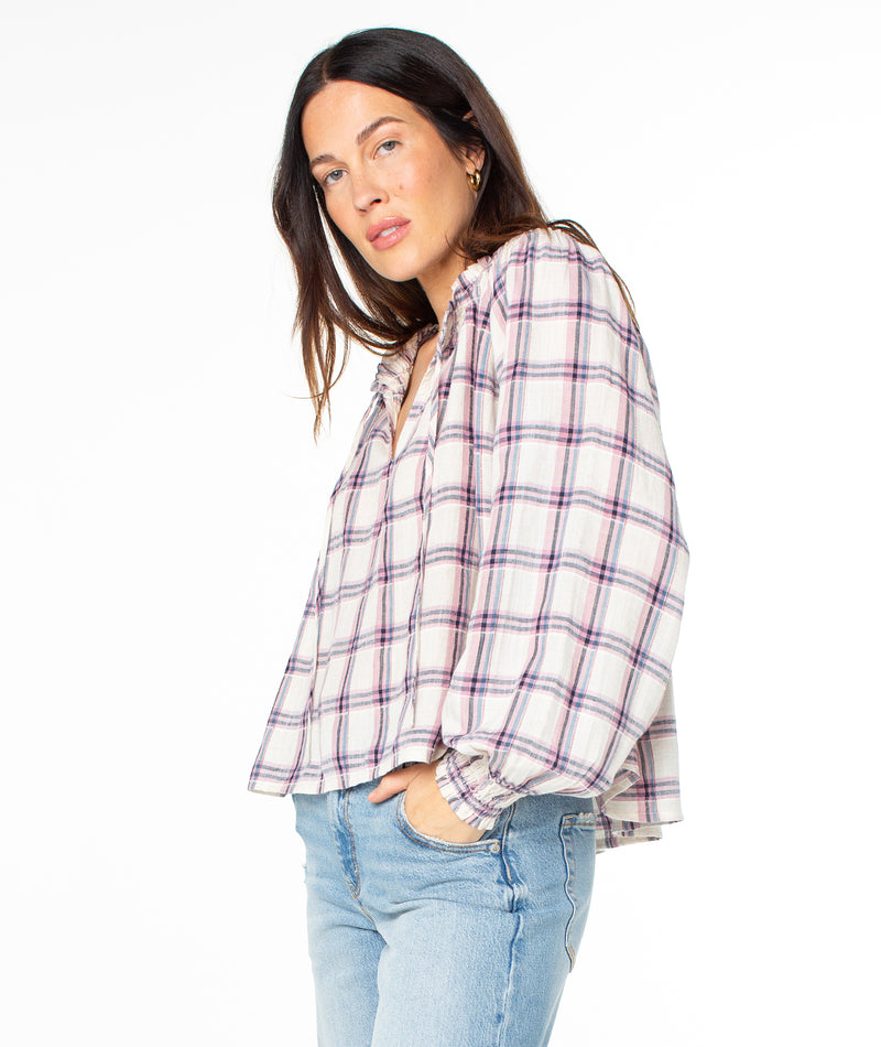 Atlas Sound Top - Captains Blue Tikal Fancy Check - Roxy