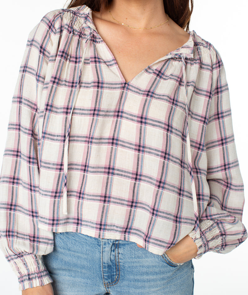 Atlas Sound Top - Captains Blue Tikal Fancy Check - Roxy