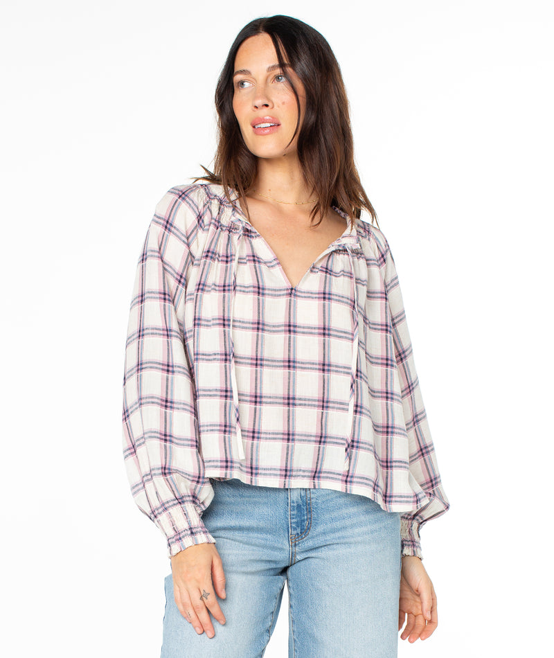 Atlas Sound Top - Captains Blue Tikal Fancy Check - Roxy
