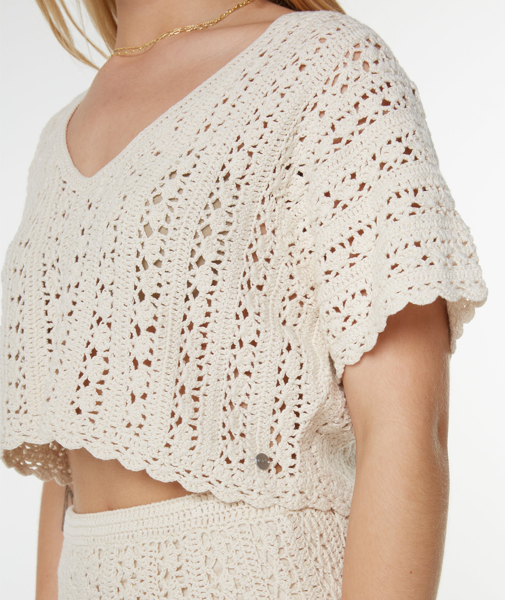 Sea Swirl Crochet Tee - ROXY