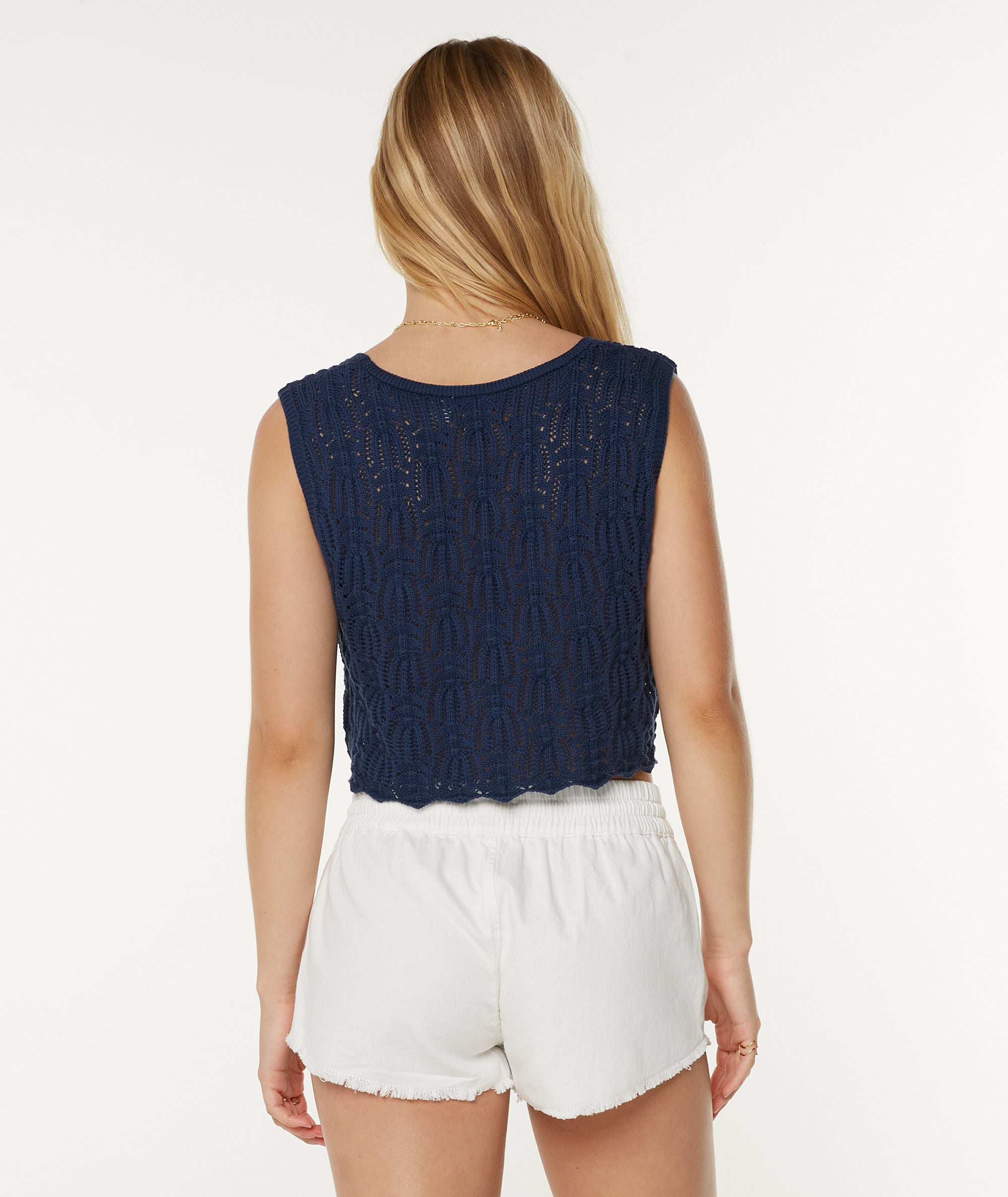 Beach Bound Crochet Vest Sweater - Roxy