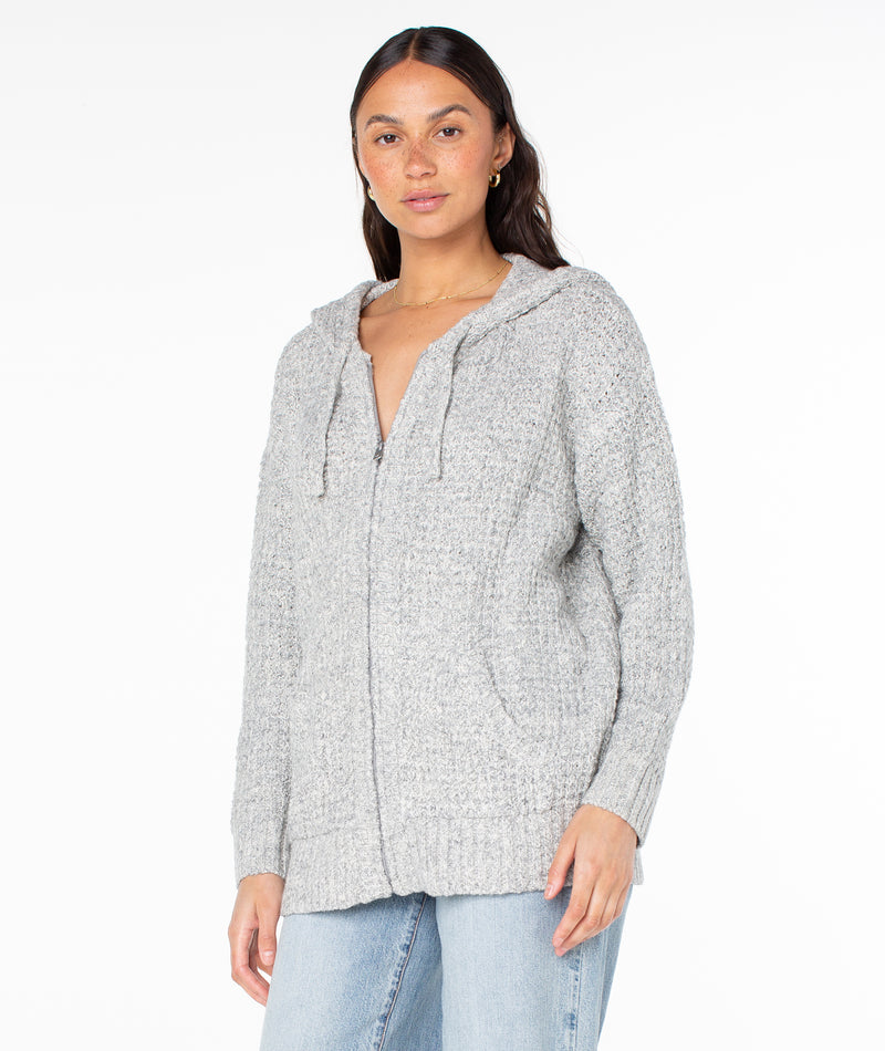 Glassy Mornings Zip-Up - Charcoal Heathr - Roxy