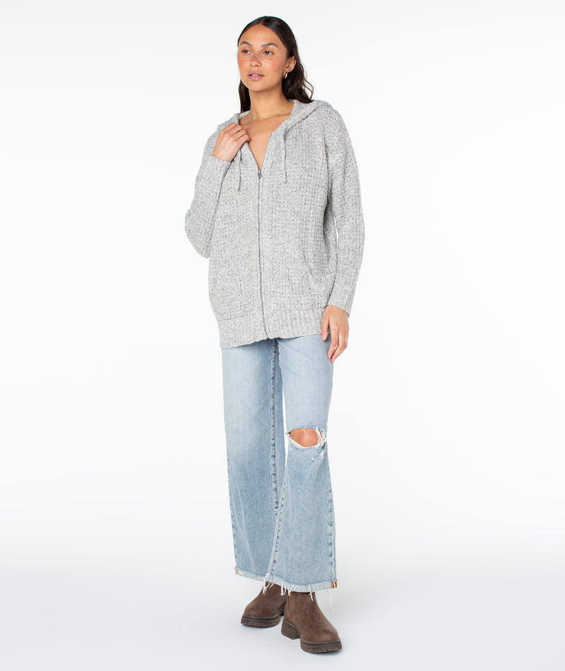 Glassy Mornings Zip-Up - Charcoal Heathr - Roxy