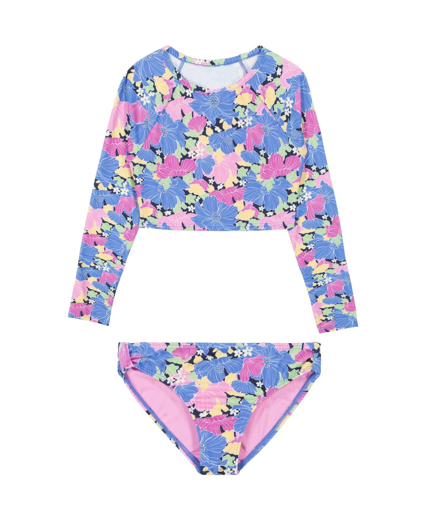 Girls' Outline Floral Crop Rashguard Set - Roxy