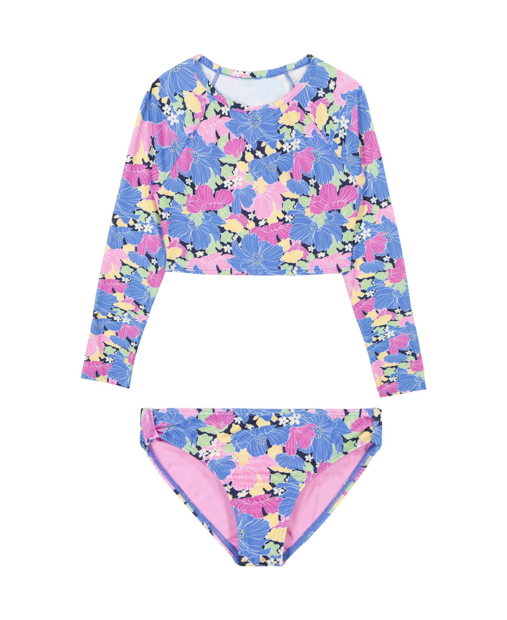 Girls' Outline Floral Crop Rashguard Set - Roxy