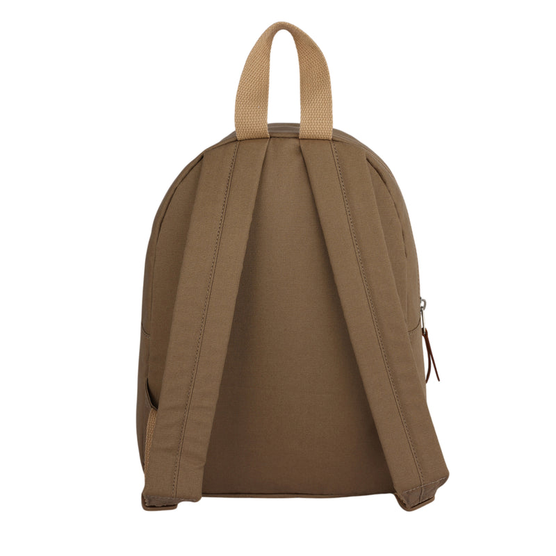 The Roxy Always Core Canvas Backpack is shown from the back, featuring its two padded shoulder straps and a beige carry handle at the top.
