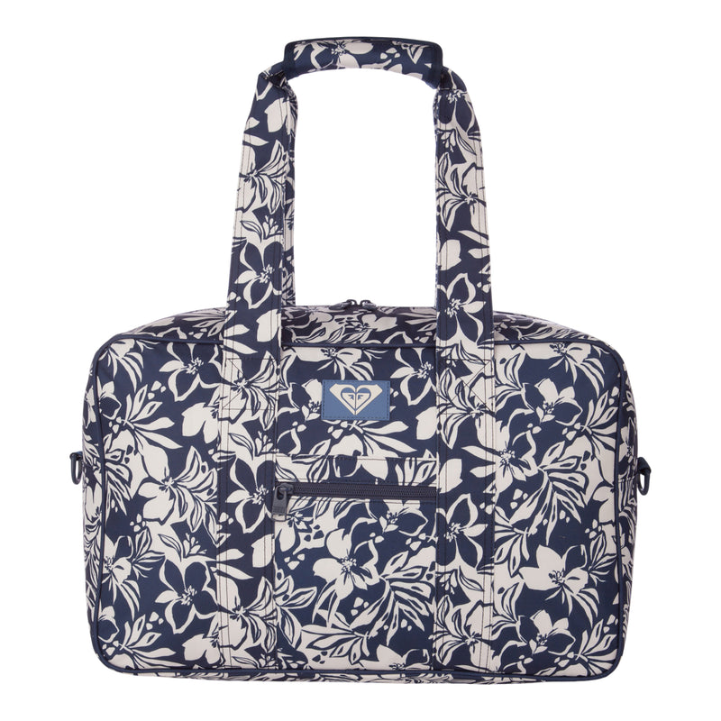 A versatile travel essential, the Roxy Off Shore Duffel Bag in Oceanside features two sturdy handles, a convenient front zipper pocket, and a small logo above the pocket—making it the perfect companion for your next adventure.