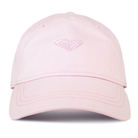 Introducing the Roxy TW Dear Believer Baseball Cap in Lilac Sachet, featuring a stitched heart logo on the front and displayed against a white background—an ideal everyday accessory to complement your casual outfits.