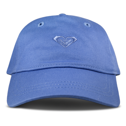 The Roxy TW Dear Believer Baseball Cap in Very Peri features a small, embroidered heart design on the front, making it the perfect everyday accessory.