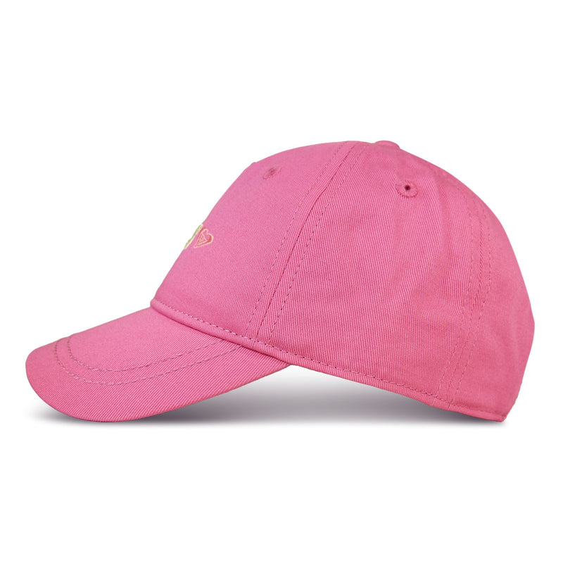 The Roxy TW Next Level Baseball Cap, an everyday essential in pink, is displayed in a side view against a white background.
