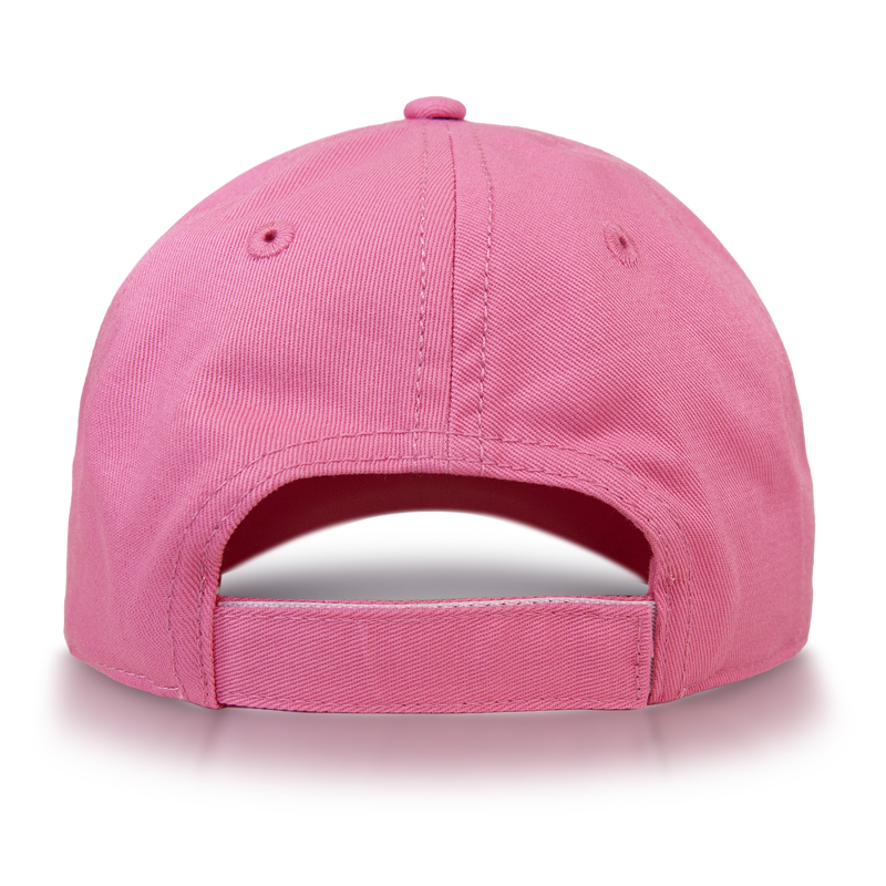 The Roxy TW Next Level Baseball Cap, shown here in pink and viewed from the back with an adjustable strap and two small ventilation holes on each side, is a versatile everyday essential that complements any casual outfit.