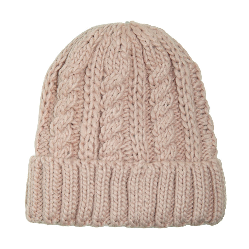 The Roxy Tram Beanie is a light pink, thickly knit women’s hat featuring a folded brim and classic cable knit pattern. Cozy and warm with a fleece lining, this beanie is perfect for cold weather.