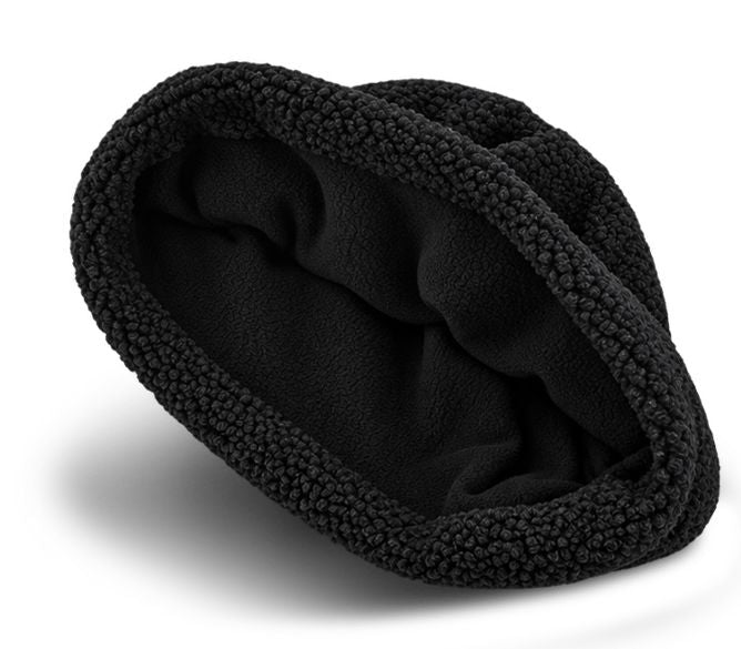 Black ROXY Valwood Beanie featuring a textured outer knit and a smooth polar fleece lining.