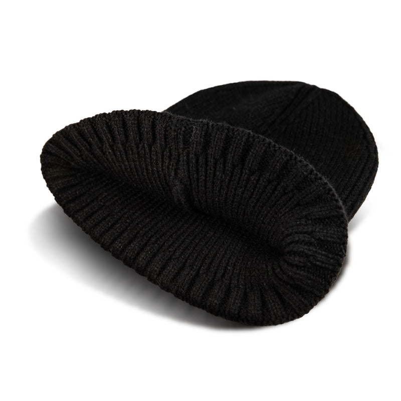 Black Roxy Girls So Peaceful rib knit beanie.