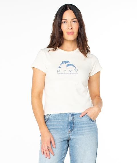 Sunset Dreams 90's Baby Tee - Egret Sunset Dreams - Roxy
