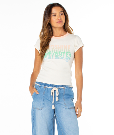 Sandy Beaches  90s Baby Tee - Roxy