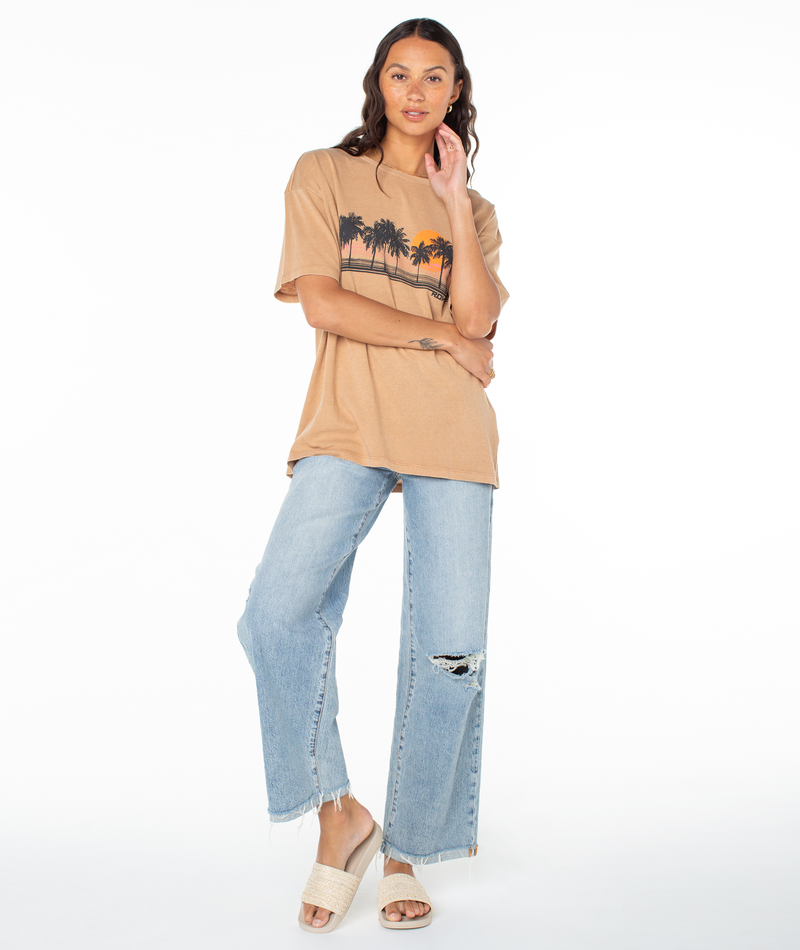 Palm Stripe Screen Tee - Roxy