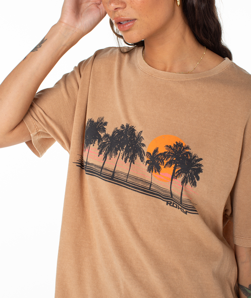 Palm Stripe Screen Tee - Roxy