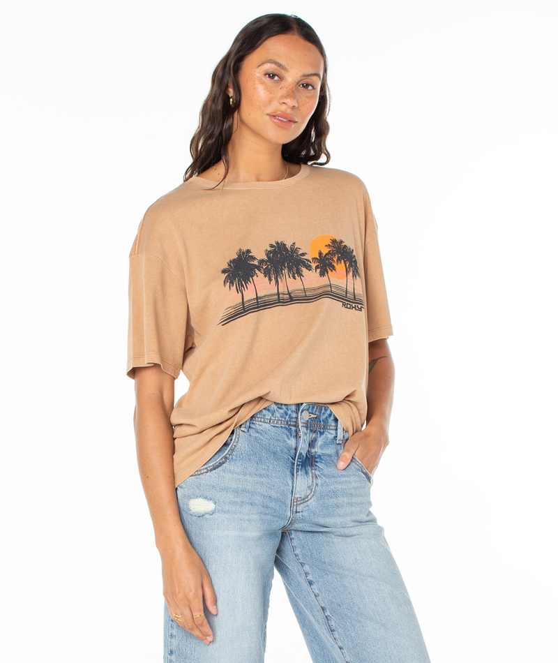 Palm Stripe Screen Tee - Roxy